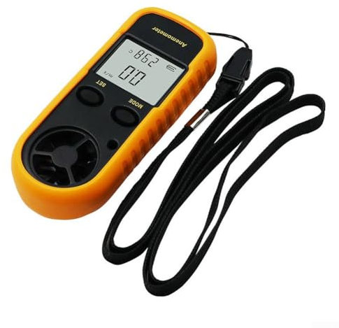 FACULX Anemometro portatile, misuratore di velocità del vento, tester compatto della velocità del vento con display LCD, perfetto per attività all'aperto, per barca, windsurf, vela, attività