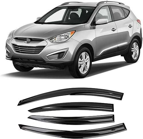 LIAOAL Auto Windabweiser für Hyundai IX35 2010-2015,Auto-Seitenfenster-Windabweiser Visiere Autofenster Regenschutz Regenabweiser.