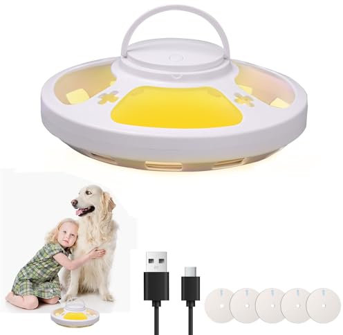 Longzhuo Piège à puces pour appartement, avec 2 pastilles adhésives et 2 modes d'éclairage, omnidirectionnel, pour chambre à coucher, salon, chambre d'enfant, cuisine (blanc)