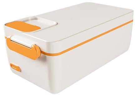 tuwiwol Elektrische Lunchbox mit Doppelschichtversiegelung für geräuschloses Heizerlebnis. Elektrische Lunchbox aus ABS, tragbare beheizte Lunchbox, Gelb