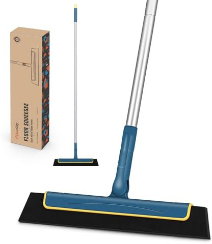 CLEANHOME Shower Squeegee for cleaning water stains on floors, pet hair, shower doors, windows, etc. Long Handled Squeegee for Shower -27in&37in&53in, Professional Wet Room Floor Squeegee (Green)