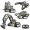 SunnyOcean RC Assembled Engineering Vehicle, 4-in-1 Construction Vehicle Building Set with Remote Control, Excavator, Clamp Truck, Forklift, Tank, 176-Piece Assembled Toy, STEM Engineering Kit