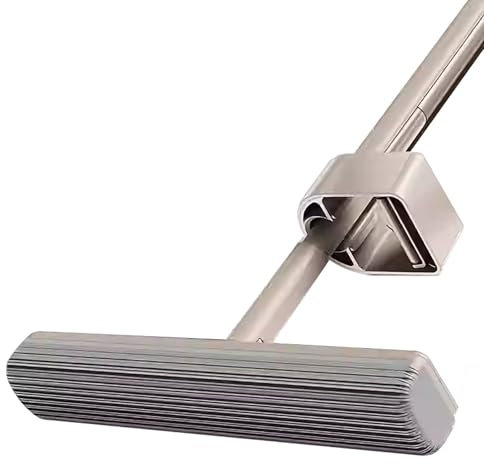 SLDAGe Langer Griff Spin Mop mit Automatischer Wasserquetschfunktion, PVA Saugfähiger Schwammmopp mit Ersatzkopf, für Holzböden, Fliesenböden, Zementböden, Marmor, Fenster, Wand,Weiß,1 Head