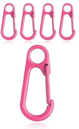 Lot de 5 mousquetons colorés - Couleurs assorties, rose(w), 32 x 19mm