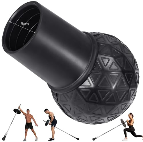 DASKING Landmine Aufsatz für Langhantel 50mm, Robuste Tragbare 360° Langhantel Landmine für Rudern, Split Squats, Drehen, Drücken, Rutschfest Mesh Naturkautschuk Aufsätze Ball Passend 2 Olympic Bars
