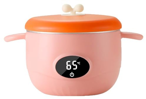 Chauffe Biberon Nomade et Chauffe Plat Bébé – Bol Isotherme en Acier Inoxydable 316, Température Constante 45℃, Portable, Rechargeable USB, 500ml(Rose,Rose)