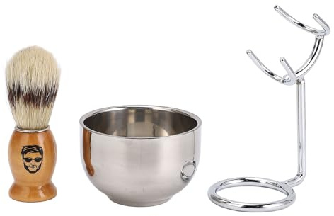 Bartbürsten-Set für Männer, Bartbürstenhalter, Ständer, Seifenschale, Rasierwerkzeug für die Gesichtspflege für Männer