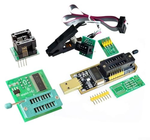 Pumixiy SOIC8 Clip-Adapter für CH341A USB-Programmierer, 1,8 V SPI-Schnittstelle für Flash-Speicher der 24er-/25er-Serie, EEPROM-BIOS-Brenner-Set für den Einsatz im Schaltkreis