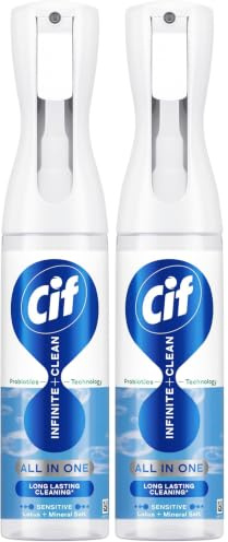 Cif Infinite Clean Sensitive Lotus & Mineral Salt All in One Cleaner cleaning spray with probiotics technology for a long-lasting clean* 280 ml (Pack of 2)