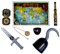 TRIXES Dekorative Accessoires für das Piratenkostüm Ihres Kindes, Kostüm Zubehör, Handhaken, Dolch, Augenklappe, Schatzkarte, Fernglas, Kompass, Goldamulett
