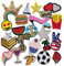 Chenkou Craft 25pcs Random Assorted Iron-on or Sew-on Embroidered Patch Motif Applique Patches