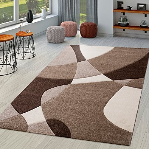 TT Home Tappeto Soggiorno Moderno Pelo Corto Effetto 3D Geometrico A Onde, Colore:Marrone 4, Dimensione:60x110 cm