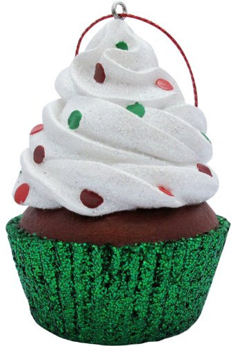 JILLSON & ROBERTS Weißes Konfetti-Cupcake-Weihnachtsbaumschmuck