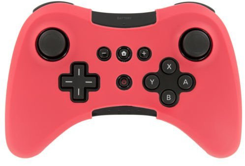 Custodia morbida in silicone per Nintendo Wii U Pro WiiU Wireless Controller Rosso