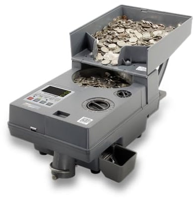 AccuBANKER AB610 Contatore universale per uso medio, contatore di gettoni, velocità di conteggio di 2000 monete/min, capacità tramoggia di 4000 monete