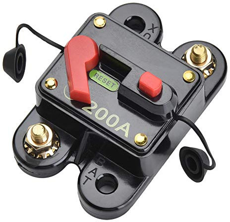 Qiorange DC 12V-24V 200A Disjoncteur pour voiture Audio Stéréo avec Réenclenchement Manuel