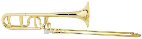Classic Cantabile MardiBrass ABS Kunststoff Quart-Posaune - Bb/F-Stimmung - Fiberglas-Zug - 850g leicht - Bohrung: 13,9 mm - inkl. Mundstück und Gigbag - gold