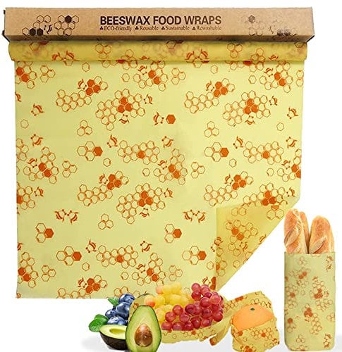 Ichen Reusable Beeswax Wraps DIY 33x100CM,Food Wraps Sustainable Plastic Free,Food Storage Zero Waste Cheese Sandwich Wrappers,Washable Bowl Covers,Biodegradable Eco-Friendly Cling Film Alternative