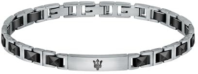 Maserati Maserati Jewels Herrenarmband, 22 cm, aus Edelstahl, Keramik, PVD - JM420ATI06