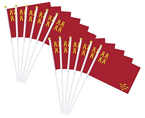 Durabol 12PCS Bandera de Mano de Murcia Comunidades autónomas de España (20X30CM) (Murcia)