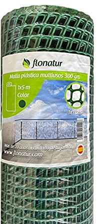 flonatur Malla de plastico para Balcones y terrazas, Verde 1x10, Malla Rejilla cerramientos Diferentes Medidas, Ancho del Cuadro 1x1 cms, Peso 300gr/m2.