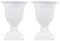 Happyyami 2pcs Plastic Classic Urn Planter Indoor Outdoor Tall Pedestal Planter Vintage Flower Pot for Front Porch Door Balcony Decoration White 35cm