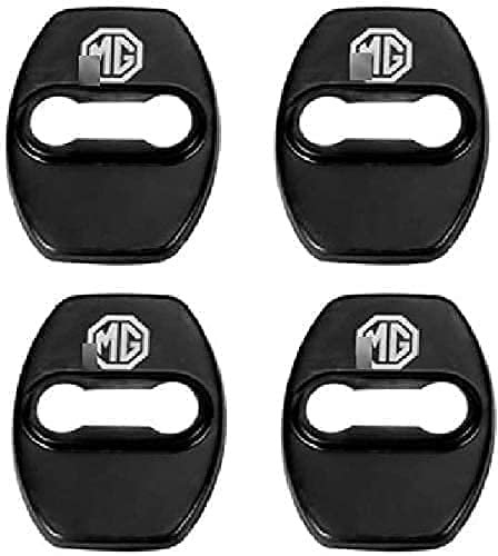 LOOFSAF 4Pcs Stainless Steel Car Door Lock Cover for MG HS ZS, Car Door Lock Latches Cover Protector, Car Door Lock Buckle Cover, Black