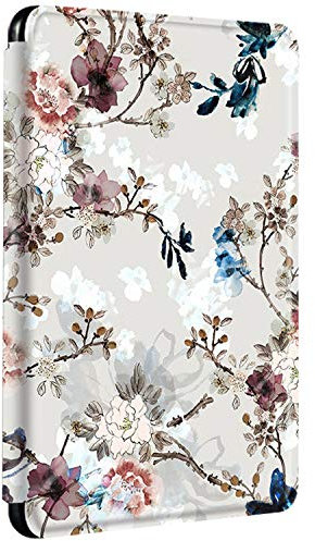 Coque pour Amazon Kindle Paperwhite 11e Génération 2021 Flip Etui Cuir Silicone Etanche Automatique Veille Réveil Case 360° Magnétique Protection Feuille Motif Housse 6.8 174 x 125 x 8,1 mm (3)