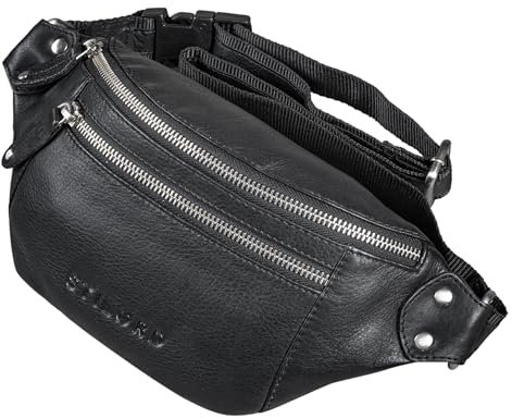 STILORD 'Orson' Bauchtasche aus echtem Leder Gürteltasche Hüfttasche Echtleder für Damen und Herren - Verstellbarer Gurt - diebstahlsicher und wasserabweisend, Farbe:schwarz