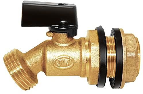 Joywayus Brass Water Container/Rain Barrel Spigot 3/4 Threaded Quarter Turn Ball Valve with Bulkhead Fitting, Suitable for Garden Hose Thread Connection