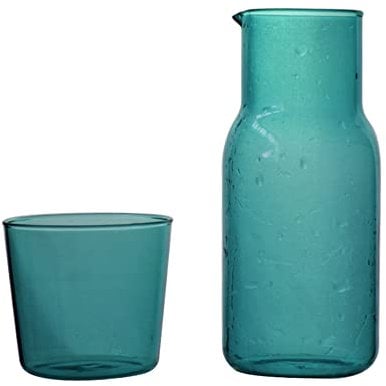 Chevet Eau Ensemble de carafes avec gobelet en verre,URMAGIC Dégager Pichet d'eau et Verre Tasse Ensemble (520ml Bottle+ 250ml Cup),La table de nuit Verre à boire,Jus De Thé Lanceur,Eau verre