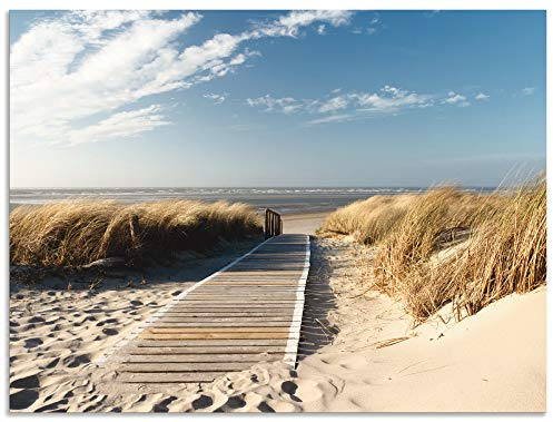 ARTland Wanddeko Wandbild Alu Verbundplatte für Innen & Outdoor Bild 80x60 cm Landschaften Strand T5RM