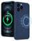 UEEBAI Wireless Charging Case For iPhone 12 Pro Max 6.7 inch, Liquid Silicone Built-in Magnets Phone Case Compatible with MagSafe Faster Charging Slim Fit Soft Microfiber Cover - Dark Blue