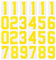 sourcing map Iron on Numbers 0 to 9 Heat Transfer 8 Yellow Single Number for Team Uniform, Sports T-Shirt, Football, Basketball, Baseball Pack of 24