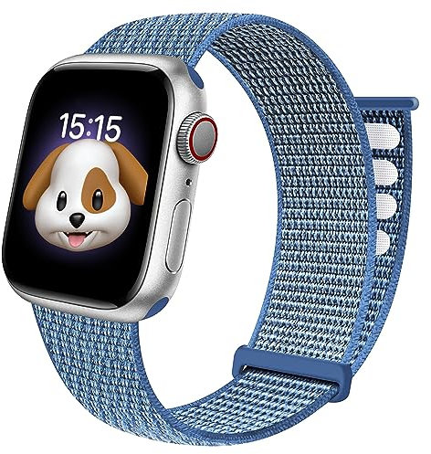 BlackPro Armband für Kinder für Apple Watch, atmungsaktives, weiches Nylon-Schlaufenband für Jungen und Mädchen, kompatibel mit Apple Watch Serie 9/8/7/6/5/4/3/2/1/SE/SE2, 38 mm, 40 mm, 41 mm und 42
