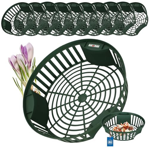KOTARBAU® Juego de 10 Cestas de Plantación de Bulbos de Flores de 265 mm - Bandeja para Cultivar y Plantar