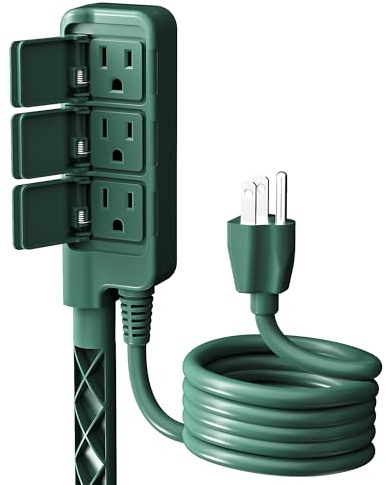 HBN Outdoor Power Stake Waterproof with 6FT Long Extension Cord, 3 Grounded Outlets Yard Power Strip with Protective Covers, Electrical Power Stake with Multiple Plug Socket for Garden Decoration