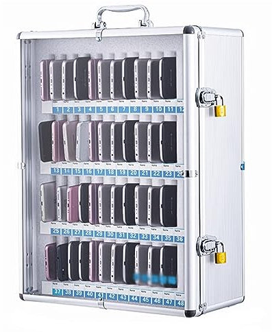 Handy-Tresor Handy-Schrank Transparentes Handy-Schließfach Handy-Aufbewahrungsbox Mit Schloss (S : 48)