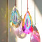 HDCRYSTALGIFTS Set 2,89 mm Kristall-Prismen, Sonnenfänger zum Aufhängen von Fenstern, Innen-Kronleuchter, Teile, Regenbogen-Maker für Zuhause, Garten, Dekoration (AB-farbig)