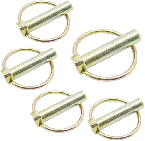 Hocansen 5 Stück Rund Klappsplinte 1.1x4.7cm Klappsplinte mit Ring Rohrklappsplinte Sortiment Bolzen für Rasen, Gartenarbeit, Landwirtschaft (11*47mm/OX)