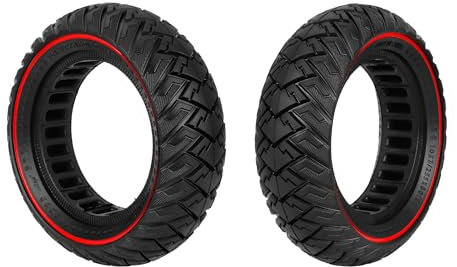 ZAITUO 10x3, 80/65-6, 255x80 10 2pc Off-Road Honeycomb-Reifen, 10-Zoll Lufttasche Nicht-pneumatisch Vollgummireifen mit Schlitz 42mm Ersatz für Kaabo VSETT KUGOO Elektro-Roller Rad Teile