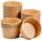 50 Pcs Kraft Paper Bowls, Brown Cardboard Takeaway Salad Bowls, Kraft Disposable Soup Containers, Ice Cream Cups for Dessert Snacks Appetizers Cold Hot Food (15 oz)