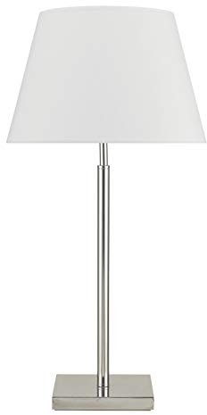 EXO lighting - lampara de mesa FIRENZE níquel satinado - pantalla incluida - lamparas de mesita de noche - E27 - lamparas sobremesa - lampara sobremesa salon - lampara mesa salon