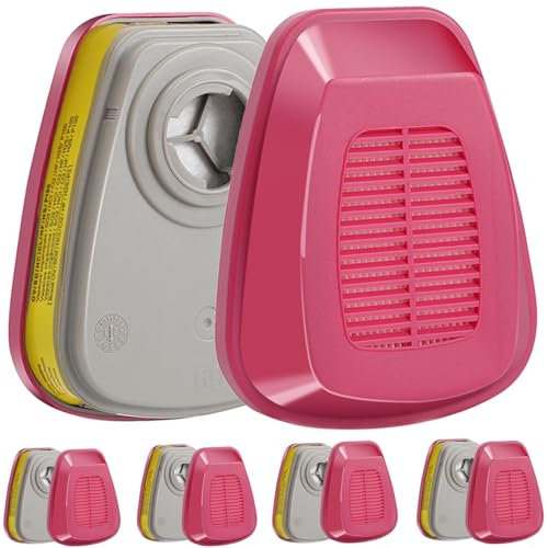 Joechul 5 paia, 10 filtri per respiratori – 60923 cartucce filtranti per maschere respiratorie, filtri per maschere antigas per prodotti chimici, polvere, vernici, vapori organici, filtro