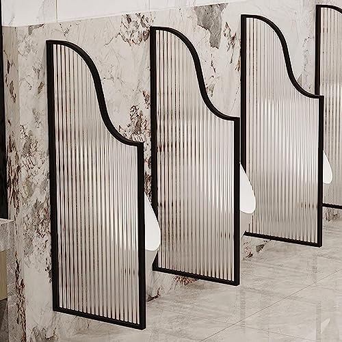 JMOZHCD Urinal Screen Toilet Partition, Urinal Screen Toilet Partition Wall Mounted Metal Frame Urinal Privacy Screen, Screen Partition Glass Panel