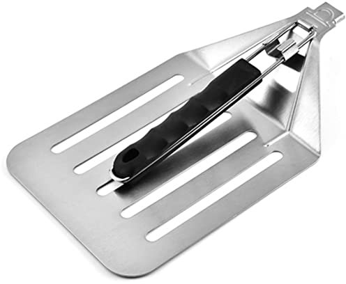 FTFTYFJ Pala per pizza in lega di alluminio con manico pieghevole, spatola per pizza con design traforato, paletta per pizza, per forno e pietra grill