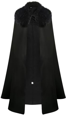 Taeyue Cape Night's Watch Cosplay Kostüm Wikinger Umhang Herren Pelzkragen Mäntel Halloween Karneval Party Outfit