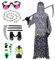 BITOWO Sensenmann Kostüm Kinder Junge 140 146 152 Gruselig Halloween Kostüm Kinder Sensenmann Schwarzer Umhang mit Sense Kapuze Ketten Scream Zombie Reaper Kostüm Sensenmann Kinder Halloween Jungen