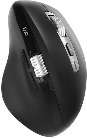 T'nB Souris Infinite Pro - Souris sans Fil Rechargeable, Molette Débrayée et Molette Latérale, Défilement Ultra-Rapide, Double Connexion Bluetooth et Radiofréquence, Compatible Windows/MacOS - Noir