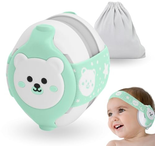 BELLEBEBE - Casque Anti Bruit Bébé - 0-36 Mois - Hypoallergénique et Sans BPA - Certifié EN352-1, RoHS, CPC - Casque Avion Bebe - Bandeau Ajustable